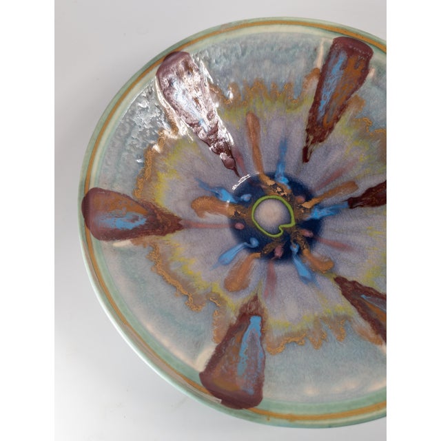 2020s 21st Century Contemporary Colorful Ceramic Pottery Centerpiece Bowl Attributed to Lasser For Sale - Image 5 of 12