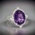 Natural Amethyst Diamond Ring Size 6.5, 14k Gold 8.83 TCW Certified For Sale - Image 4 of 11