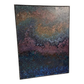 Large Textured Framed Abstract Painting Signed “Vanessa Biagioni Fall ’92” For Sale