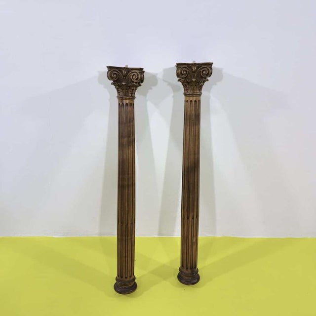 Decorated Wooden Columns, Set of 2 For Sale - Image 10 of 10