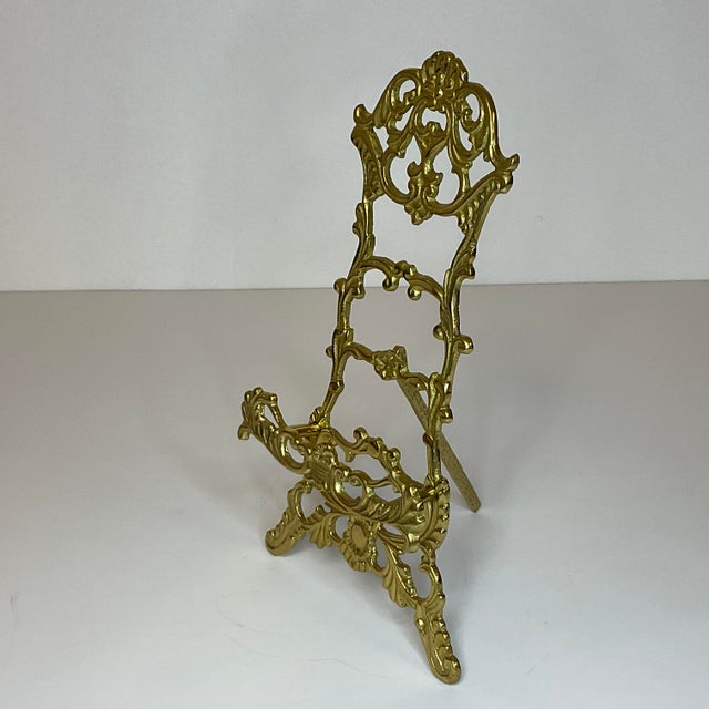 Vintage Baroque Brass Table Top Easel. Chairish
