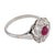 1930s Art Deco Ruby Diamond Platinum Cluster Ring, Size 7 For Sale - Image 4 of 7