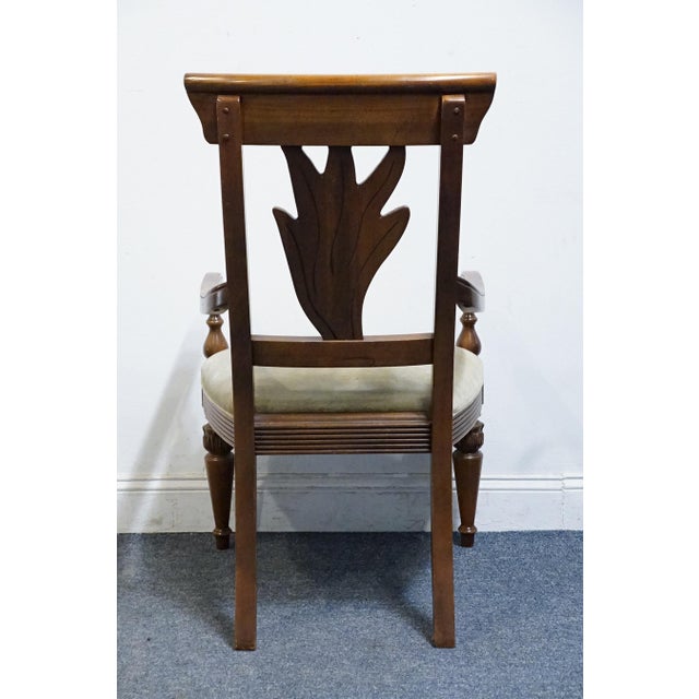 Thomasville Furniture Solid Cherry Contemporary Traditional Style Wheat Back Dining Arm Chair 19242 For Sale In Kansas City - Image 6 of 10