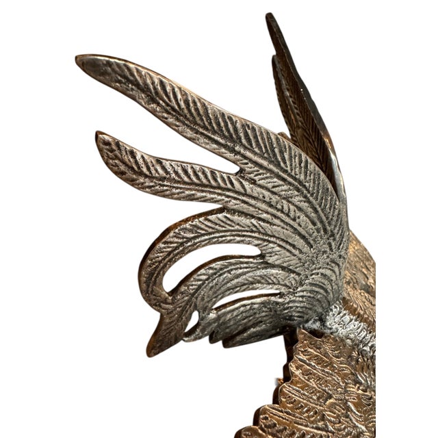 Silver Mid 20th Century Iberian Silvered Brass Fighting Cockerels For Sale - Image 8 of 13