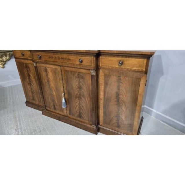 Vintage Brass Inlaid Breakfront Sideboard in Mahogany, 1920 For Sale - Image 16 of 17