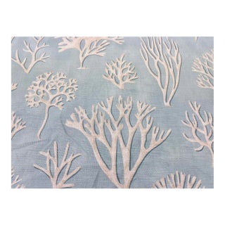 Jane Churchill Oceana J590f-01 Blue Coral Print Linen Cotton Upholstery Drapery Fabric For Sale
