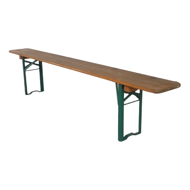 Vintage German Folding Garden Beer Bench For Sale