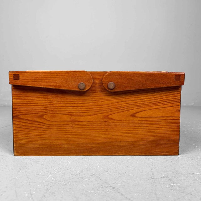 Vintage Japanese Wooden Sewing Case, 1980s For Sale - Image 4 of 12