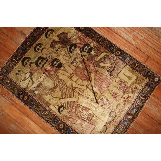 Late 19th Century Biblical Antique Zabihi Collection Lavar Kerman Rug - 1'11" x 2'8" For Sale - Image 9 of 11