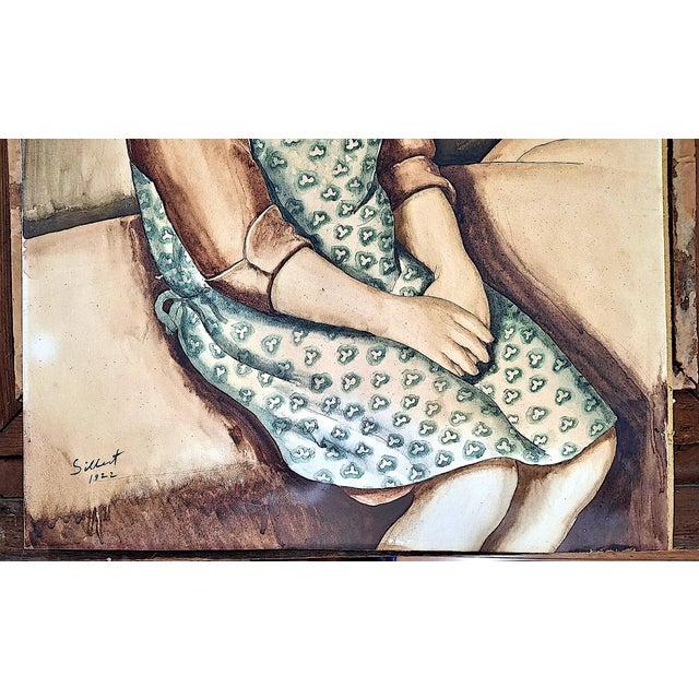 New Realism Watercolor Portrait of a Young Girl by Ben Silbert (1893-1940) For Sale - Image 4 of 7