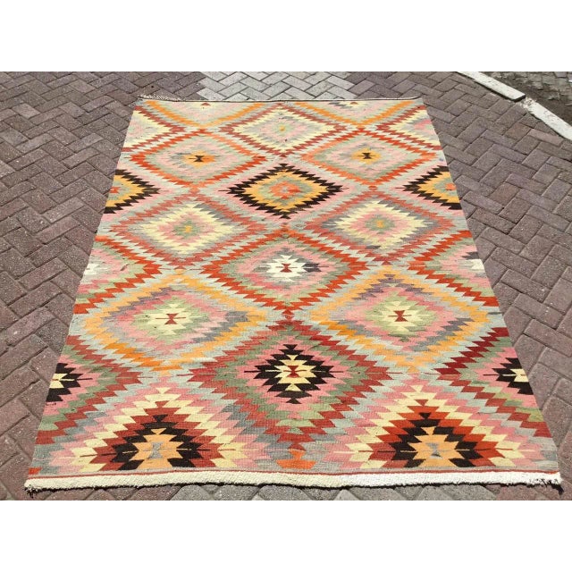 1960's Turkish Kilim Rug - 71" X 98" For Sale - Image 12 of 12