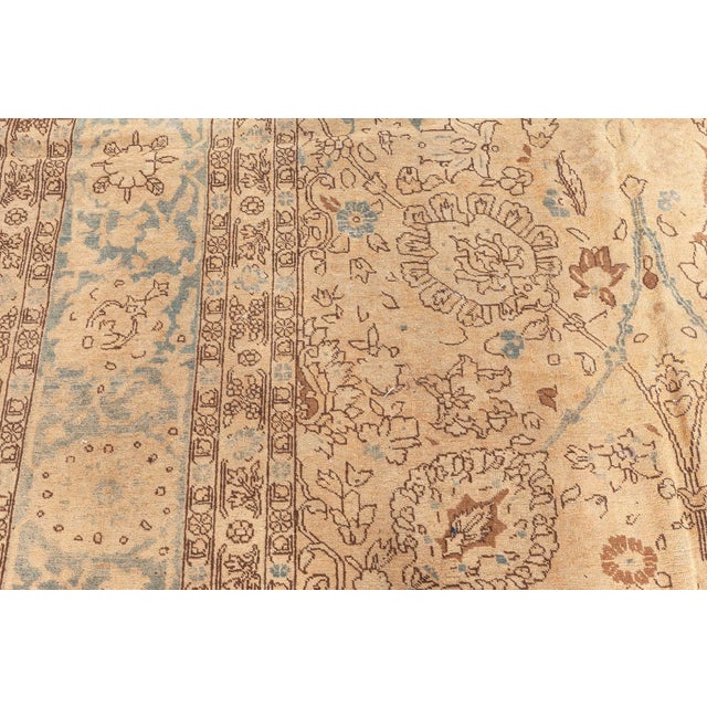 Authentic Early 20th Century Tabriz Botanic Handmade Wool Rug For Sale - Image 4 of 5