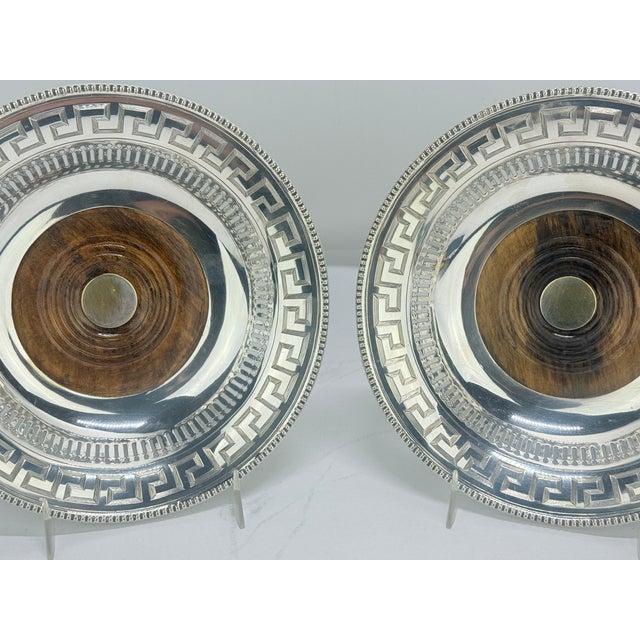 19th Century 19th Century Old Sheffield Plate Regency Greek-Key Coasters - a Pair For Sale - Image 5 of 8