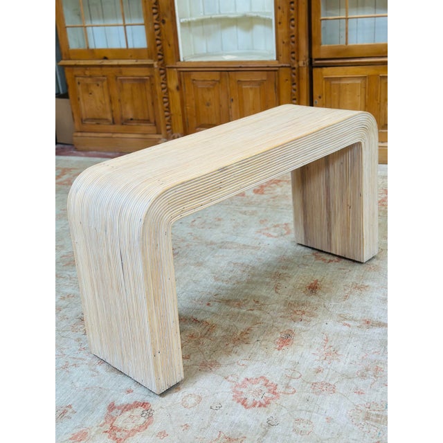 1970s Vintage Pencil Reed Console Table For Sale - Image 5 of 11