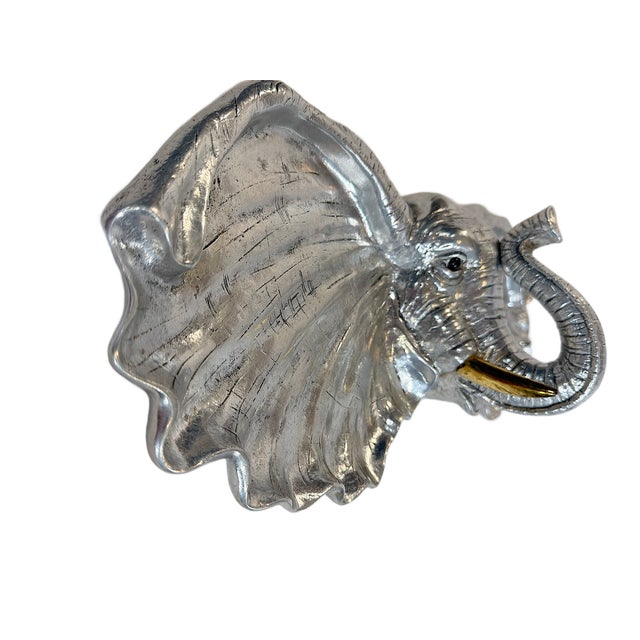 Arthur Court Arthur Court Aluminum Elephant Serving Tray Safari Barware Platter For Sale - Image 4 of 8