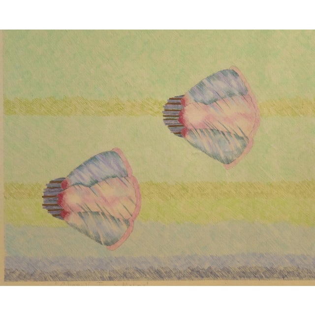 Vintage Abstract Colored Pencil Drawing “Swimming Jello Molds” Chairish