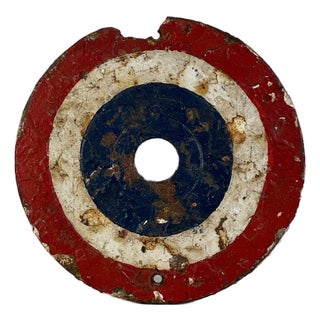 Rare Early 20th Century Bullseye Cast Iron Shooting Target With Old Paint, Fairground Carnival For Sale