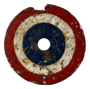 Rare Early 20th Century Bullseye Cast Iron Shooting Target With Old Paint, Fairground Carnival