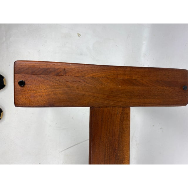 Mid-Century Modern Walnut & Glass Side Table For Sale - Image 11 of 13