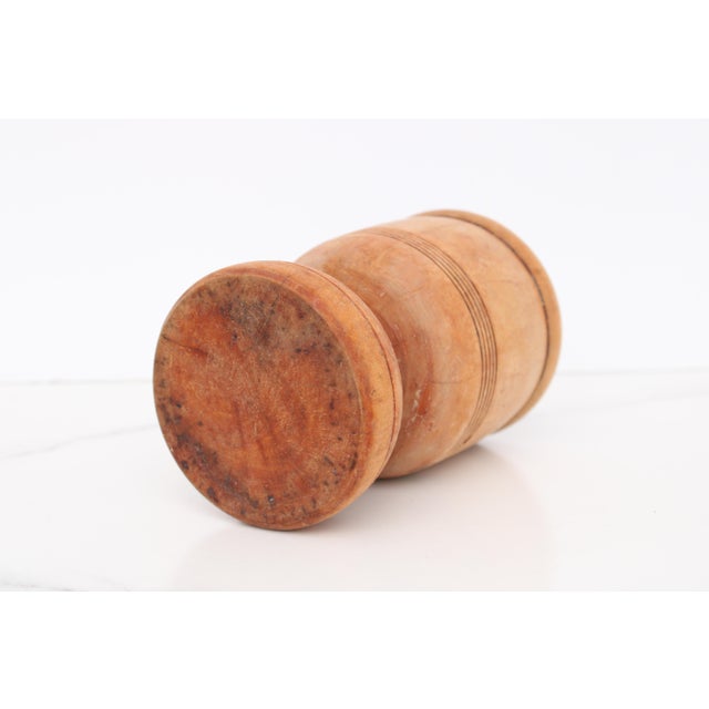 Antique French Wooden Mortar and Pestal For Sale In Los Angeles - Image 6 of 7