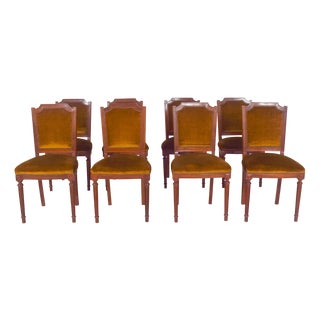 Portuguese Dining Chairs, 1950s, Set of 8 For Sale