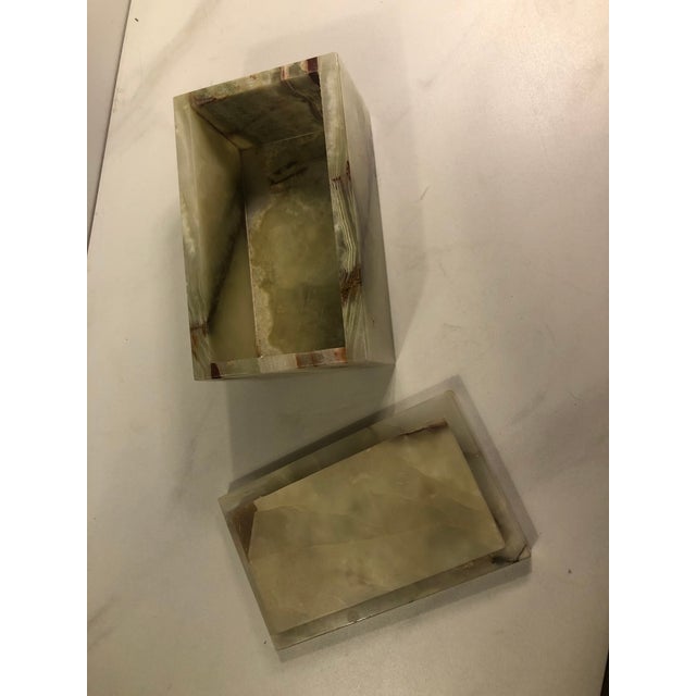 1950s Italian Alabaster Sage Green Lidded Box For Sale - Image 11 of 11
