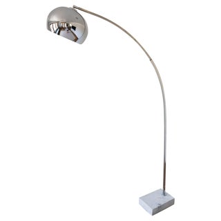 1960s Chrome Arc Floor Lamp For Sale