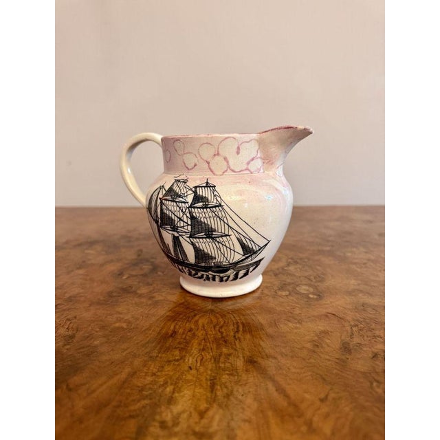 Antique Victorian Sunderland Lustre Jug, 1860 For Sale - Image 4 of 5