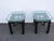 Hollywood Regency Hollywood Regency Black Painted Glass Top Side Tables a Pair 6901 For Sale - Image 3 of 18