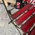 French Red Slatted Outdoor Folding Chair, 1950s For Sale - Image 4 of 5