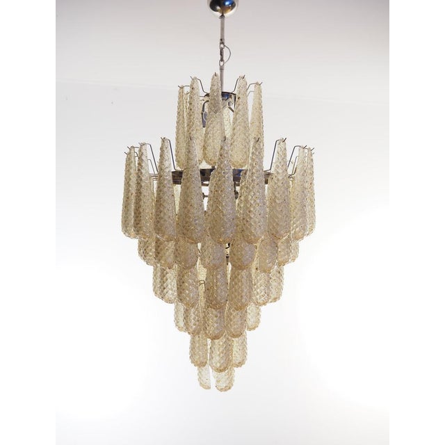 Large Murano Chandelier in Amber Color, 2000s For Sale - Image 7 of 7