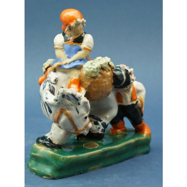 20th Century Handmade Ceramic Sculpture of Children on Donkeys from Szecsi, Hungary For Sale - Image 8 of 18