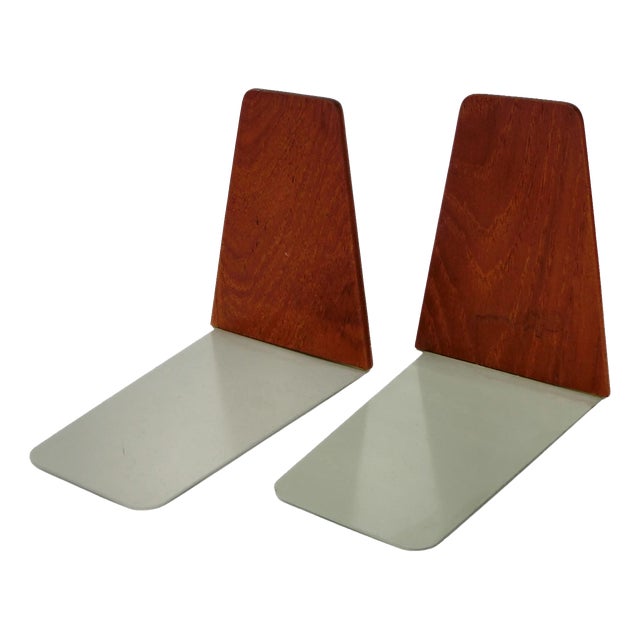 Mid-Century Danish Teak Bookends attributed to Kai Kristiansen for Feldballes, 1960s, Set of 2 For Sale