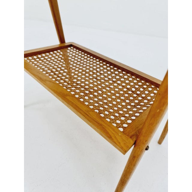 Wood Midcentury Danish Nightstand in Rattan and Teak For Sale - Image 7 of 10