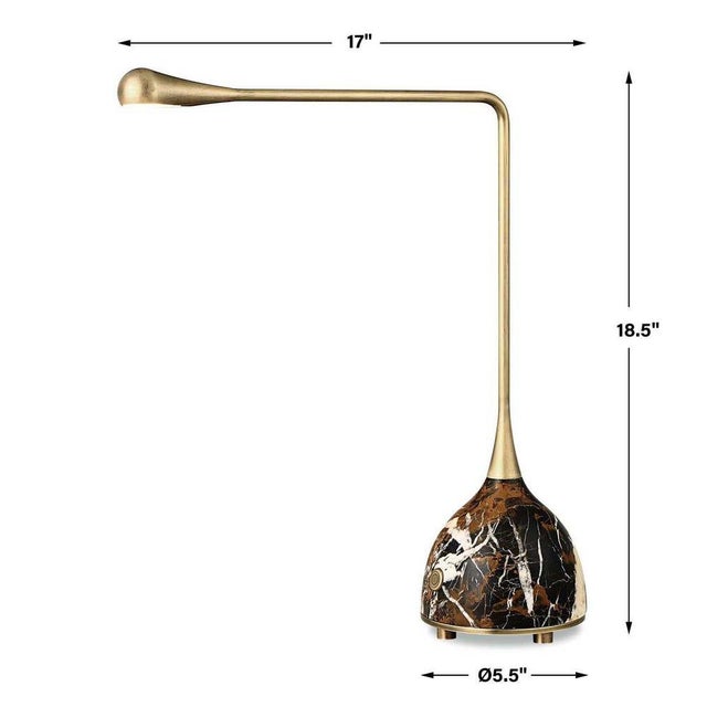 MIX Marble & Brass Table Lamp For Sale - Image 4 of 5