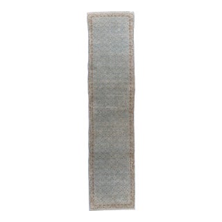 Antique 1910 Blue Hand Knotted Runner - 3'3 X 15'4 For Sale