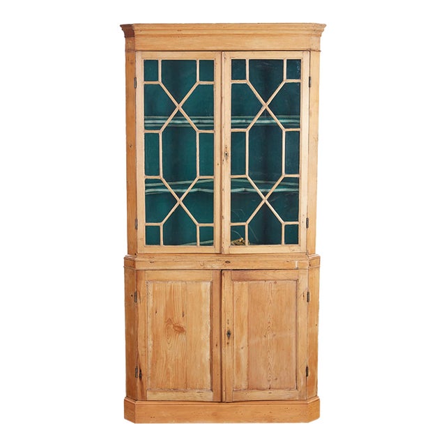 George III Pine Corner Cabinet For Sale