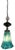 Mid-Century Modern Art Glass Aqua Black Pendant Light For Sale - Image 3 of 18
