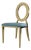 Turquoise Velvet and Gilt Metal Chair For Sale