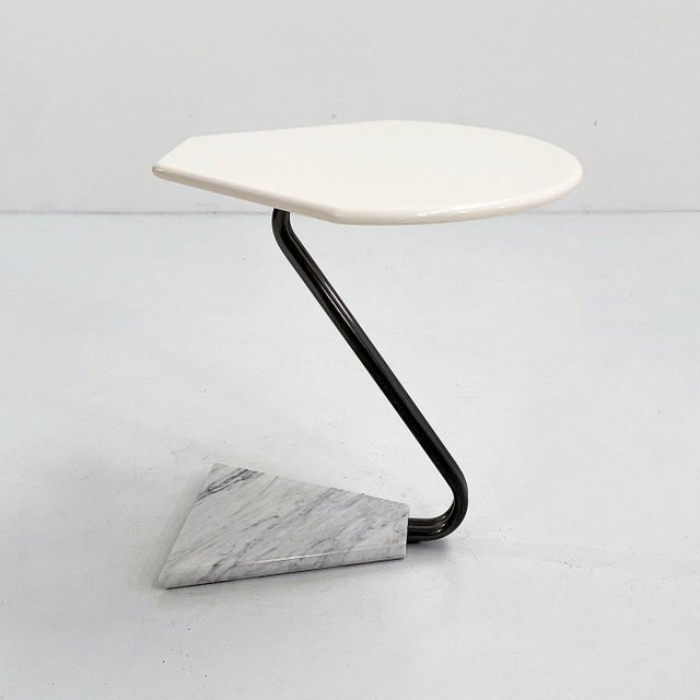 Postmodern La Palma Side Table with Marble Base, 1980s For Sale - Image 3 of 11
