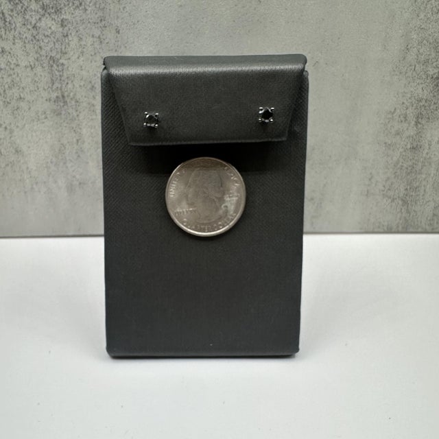 Black Diamond Studs in 10kt White Gold - 0.50ctw, Push Backs, New Condition, A Pair For Sale - Image 4 of 5