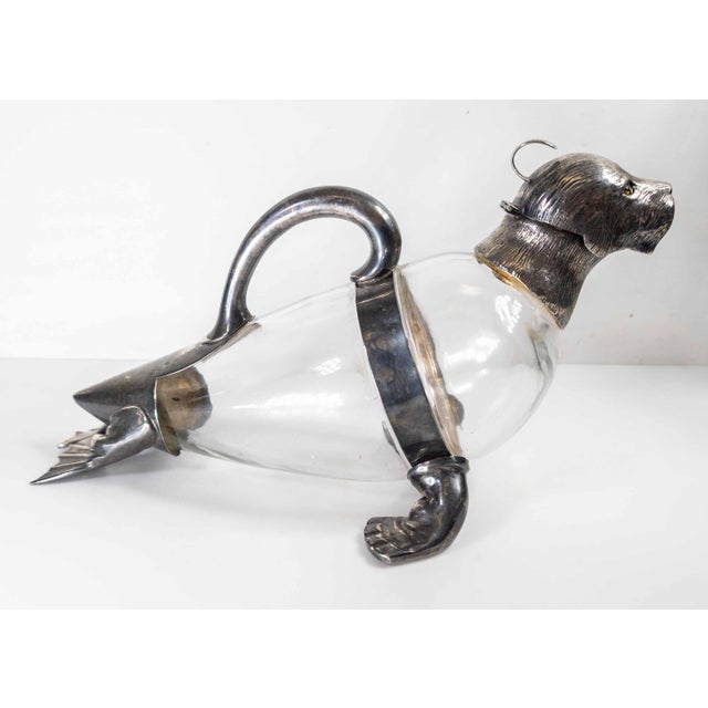 19th Century English Victorian Silverplate Walrus Seal Form Wine Decanter For Sale - Image 14 of 18