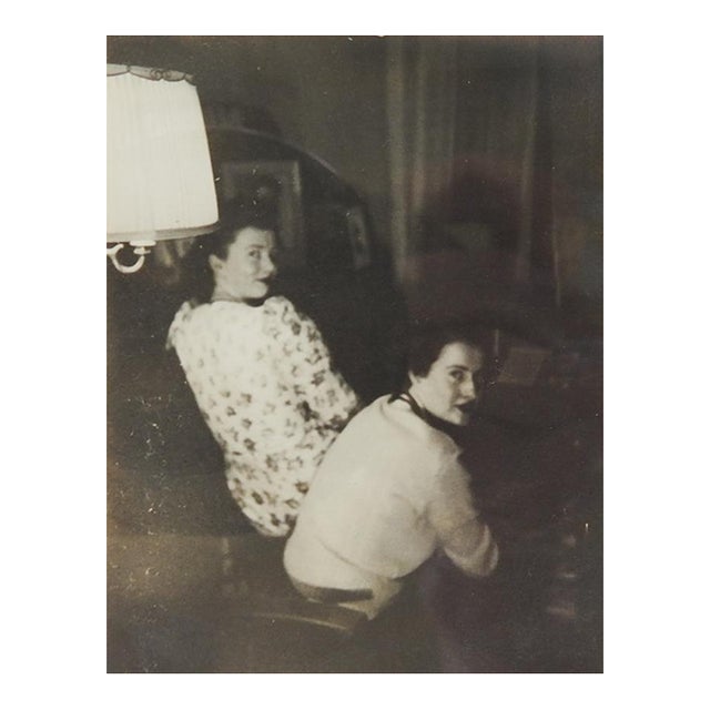 1950s Vernacular Snapshot Photograph Two Women Looking Back For Sale