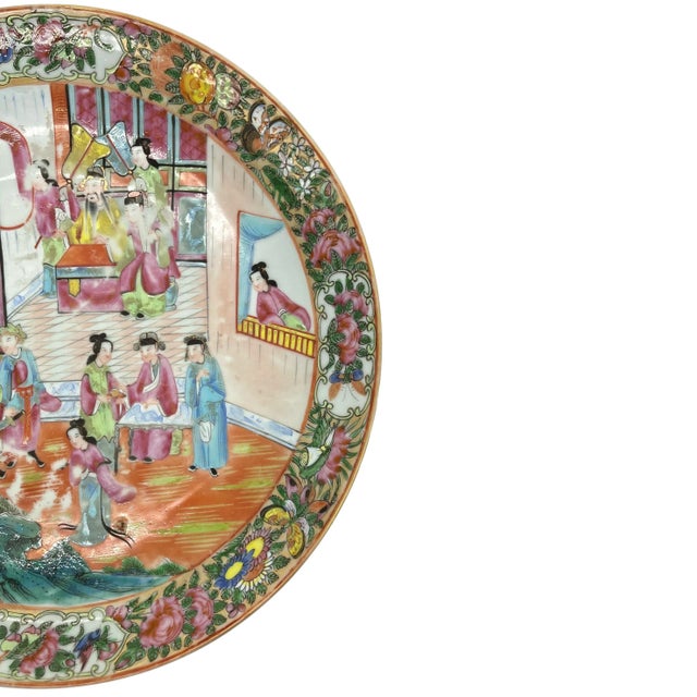 Chinese Canton Famille Rose Mandarin Pattern Charger, Qing Dynasty, Ca. 1890 For Sale - Image 3 of 13