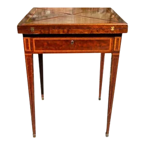 19th Century Antique Inlaid Envelope Game Table