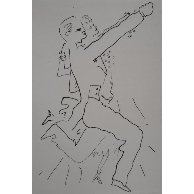 Jean COCTEAU (1889-1963) Count d'Orgel's ball: The dancing couple, 1953 Original engraving (Leblanc workshop) Unsigned On...