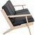 Hans Wegner 3-seater sofa model GE290 with a frame of soap-treated oak and new foam cushions upholstered in black bizon...