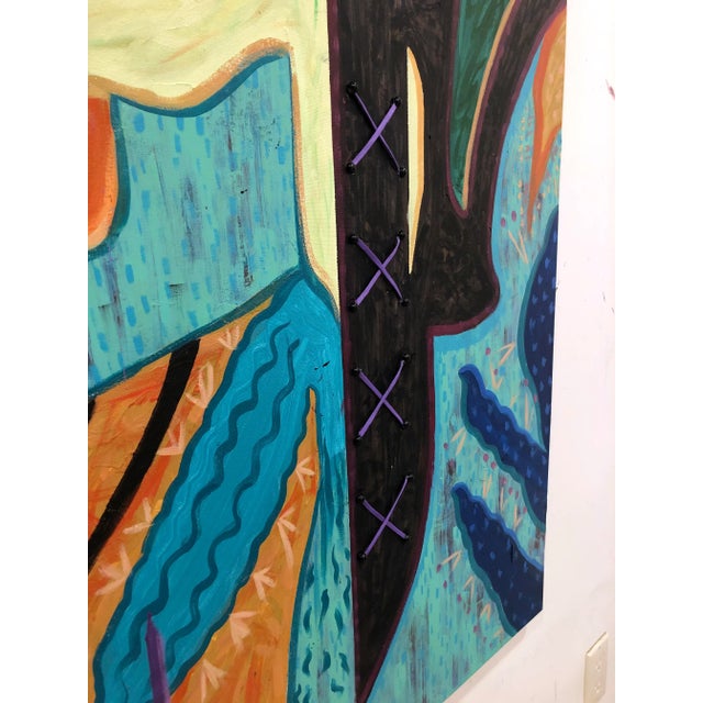 "Everybody Wants to Rule the World" Contemporary Original Abstract Acrylic Painting by Albert Leon Sultan For Sale - Image 9 of 13