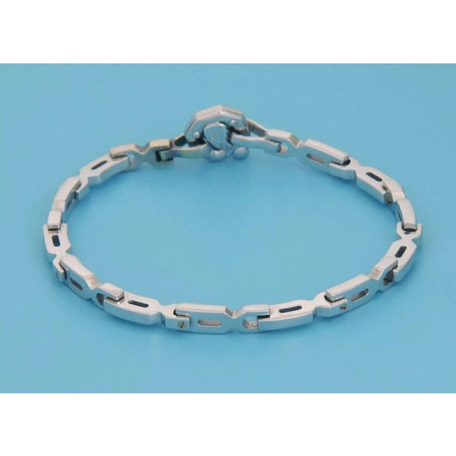 Contemporary Baraka 18k White & Rose Gold Fancy Link Chain Bracelet For Sale - Image 3 of 5