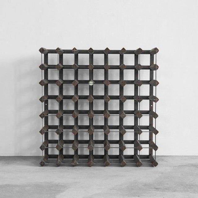 49 Bottle Wine Rack in Metal and Wood from Farrow & Jackson, 1930s For Sale - Image 6 of 14